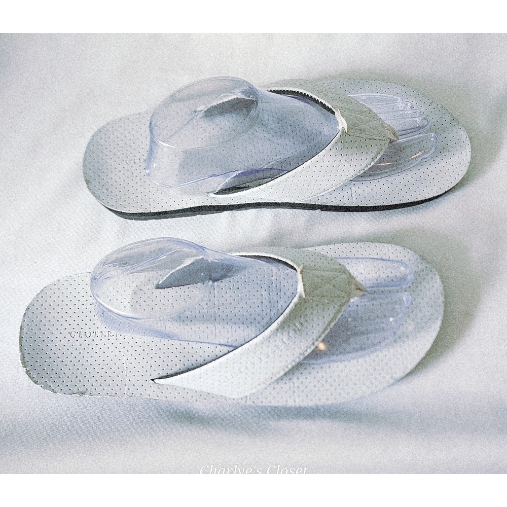 Geoffrey Beene Flip Flop Sandals Mens XL 12-13 White Vegan Beach Casual Lounge - Picture 4 of 11